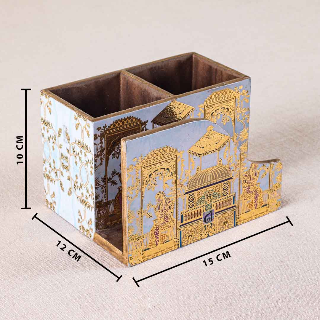 Premium Mughal Mdf Cutlery Npk Holder Design Two 6X4.5X4 Inch