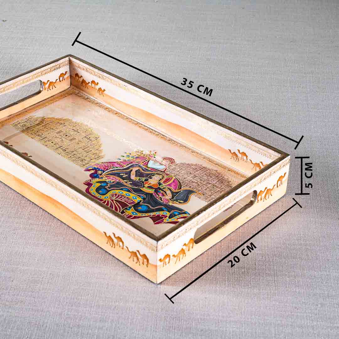 Premium Moghal Rectangle MDF Tray