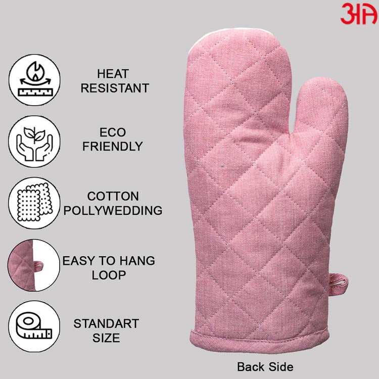 Green Apple Printed Cotton Microwave Gloves