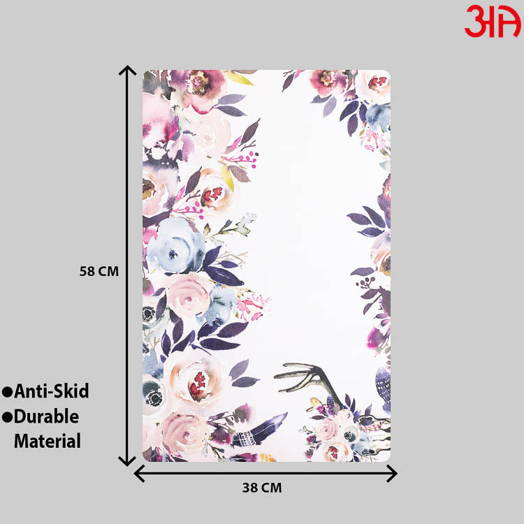 The Rose Garden Rubber Anti Skid Water Absorbent Mat (38x58) CM