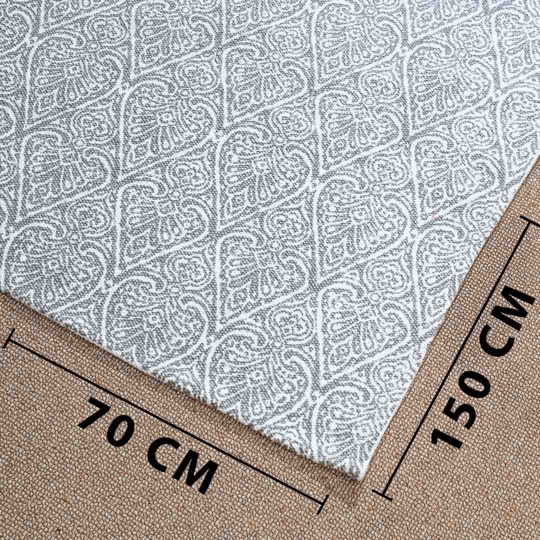 Premium Grey Geometric Rug Design Six 74x144 cm