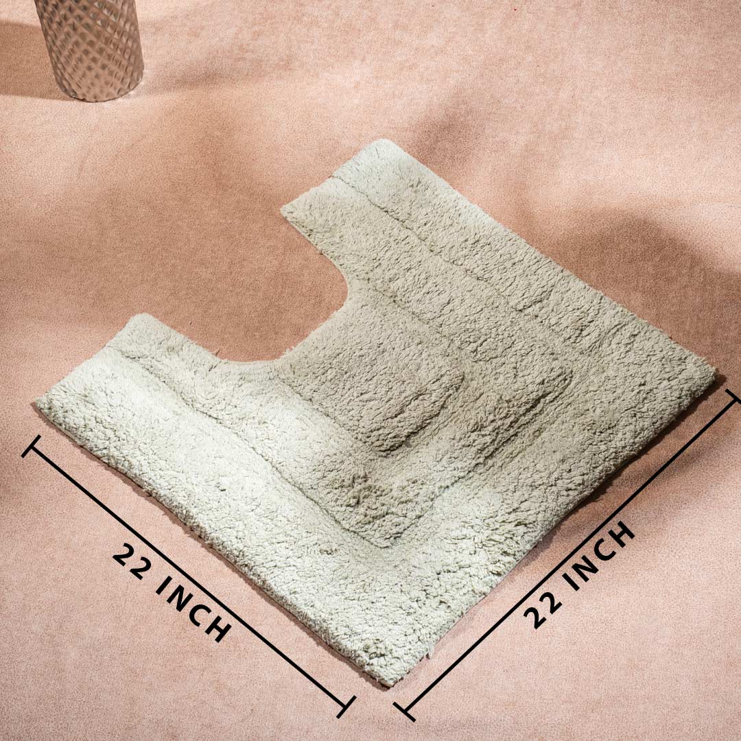 Soft Absorbent U-Shaped Pedestal Bath Mat & Rectangle Bath mat (2pc Set) - GREEN