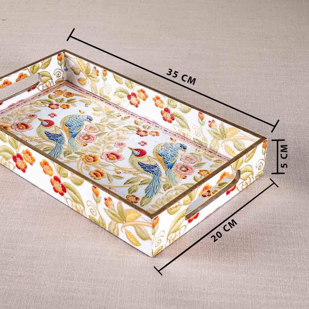 Premium Bird Rectangle MDF Tray