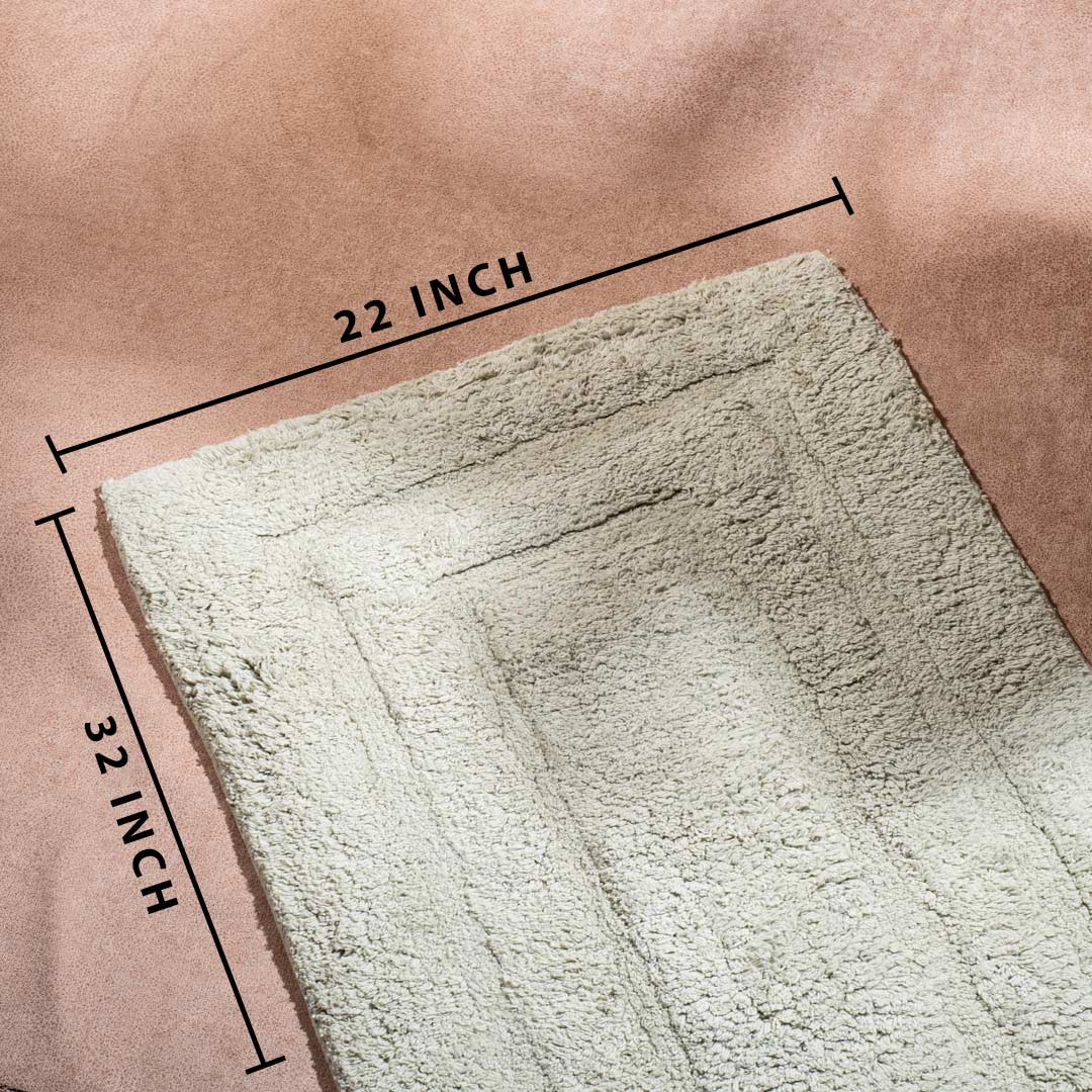 Soft Absorbent U-Shaped Pedestal Bath Mat & Rectangle Bath mat (2pc Set) - GREEN