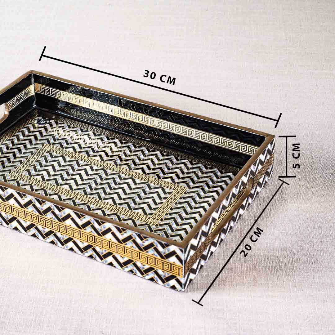 Premium Veda Weave Rectangle Mdf Tray Design Ten 8X12X2 Inch