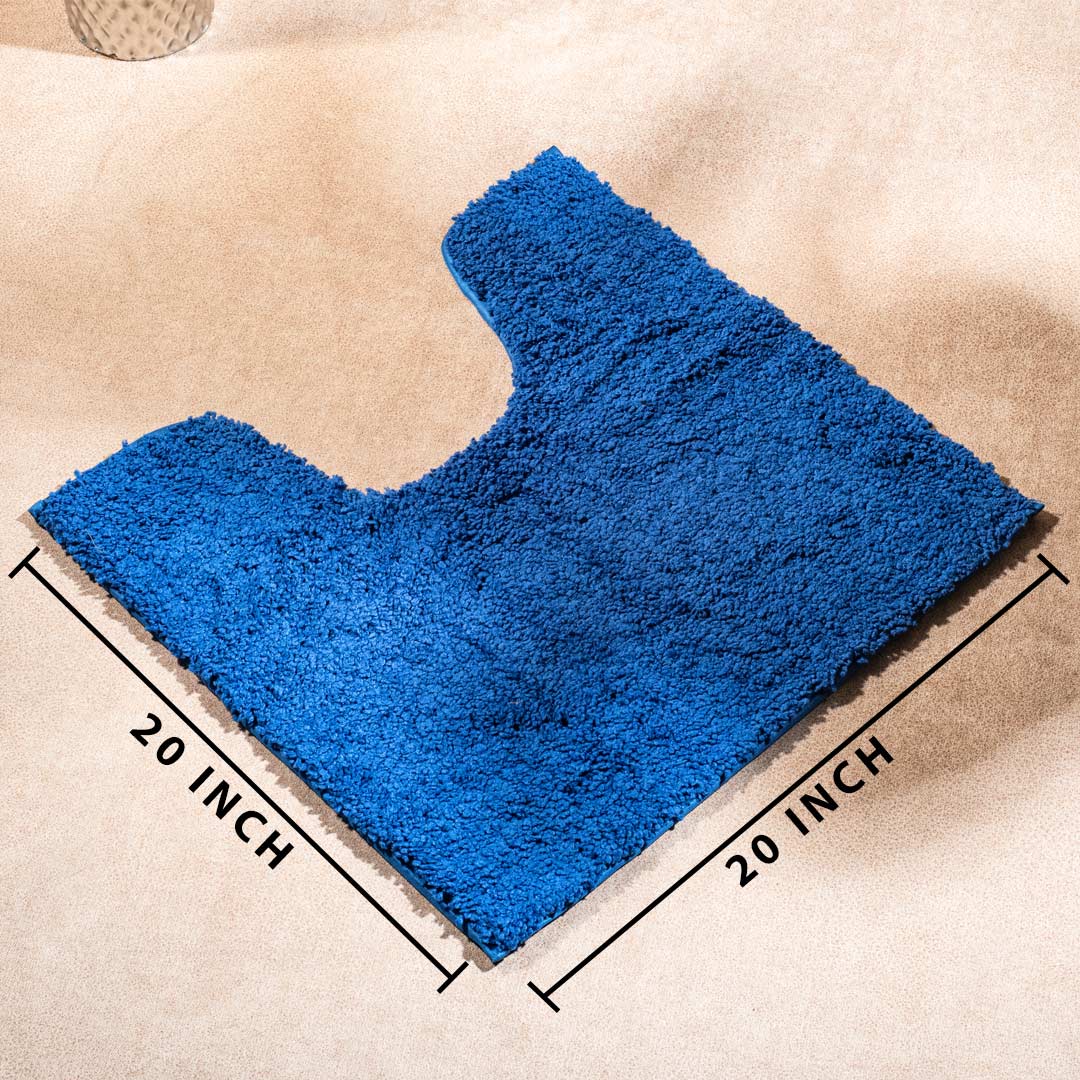 Soft Absorbent U-Shaped Pedestal Bath Mat - Navy