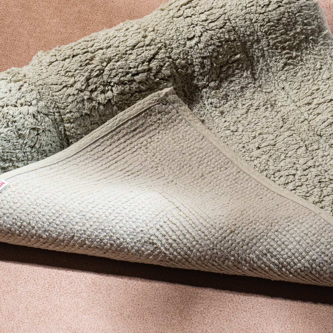 Soft Absorbent U-Shaped Pedestal Bath Mat & Rectangle Bath mat (2pc Set) - GREEN