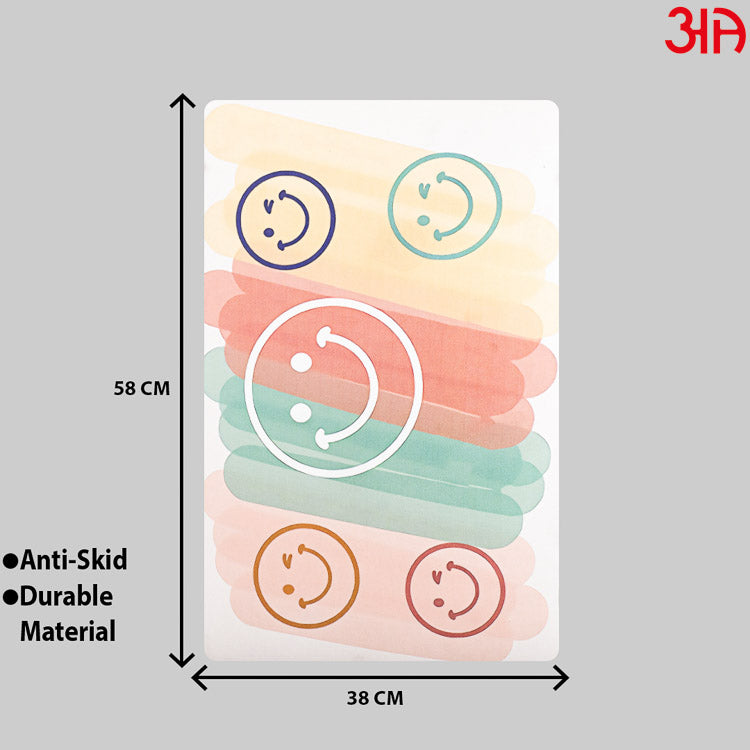 Smily Design Rubber Anti Skid Water Absorbent Mat (38x58) CM