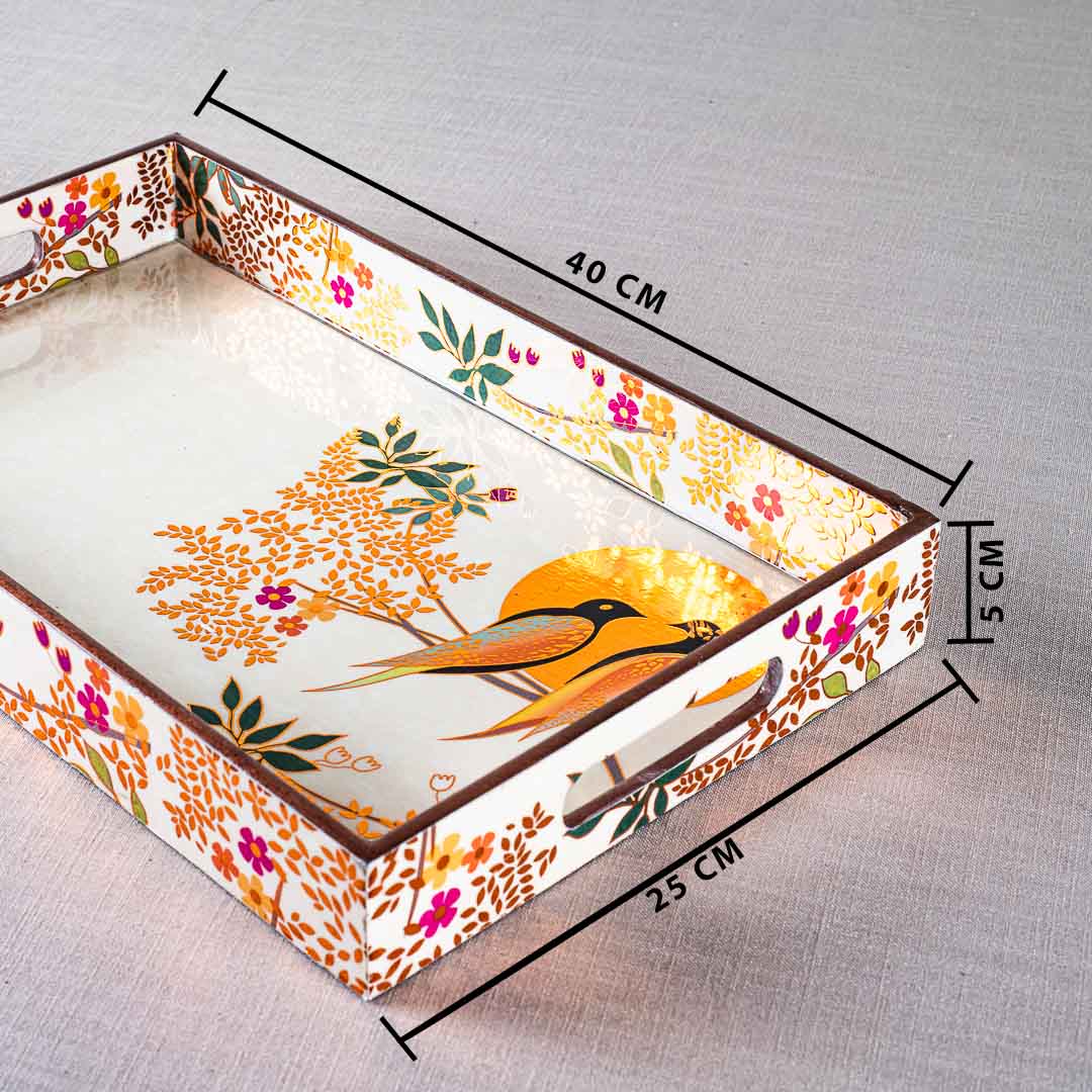 Premium Leaf Rectangle Design Mdf Tray