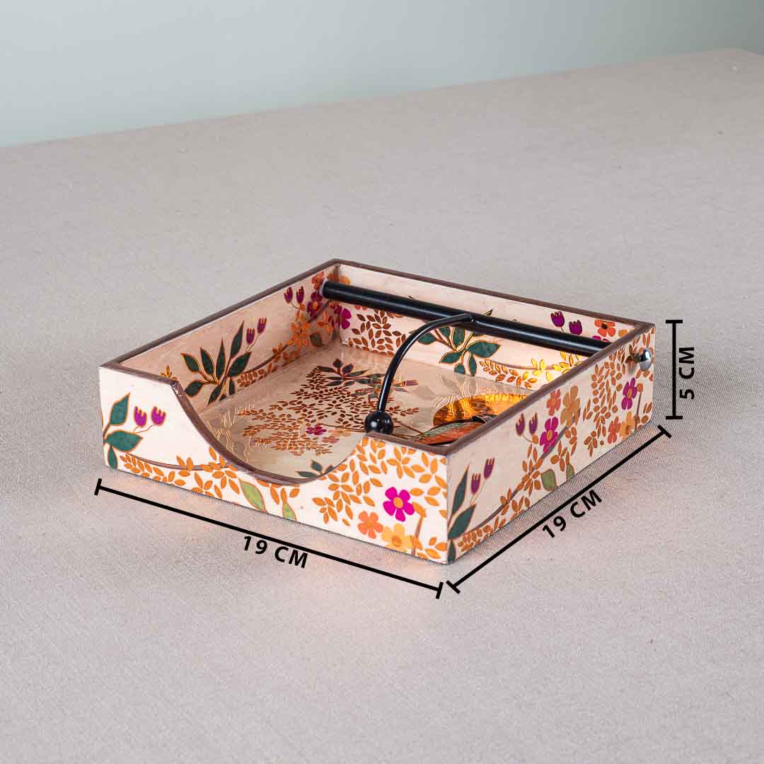 Premium Abstract Love Bird Square Mdf Tissue Holder Design Nine 7.5 IN Square