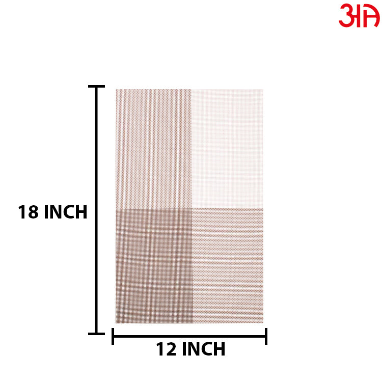 Four Square Pvc Table Mat (2 Pcs Set) (12x18) Inch