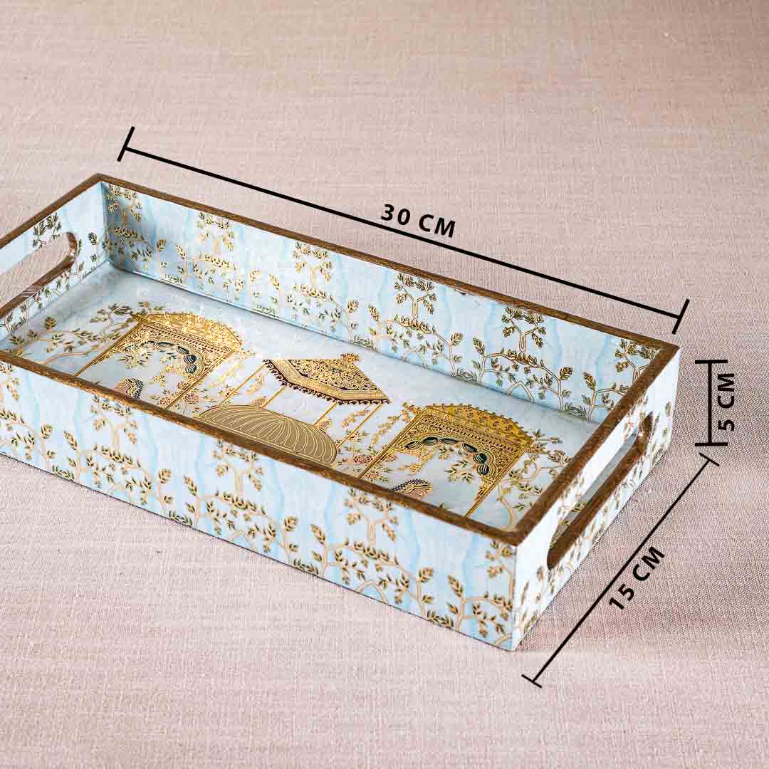 Rectangle Rajasthani Design Mdf Tray