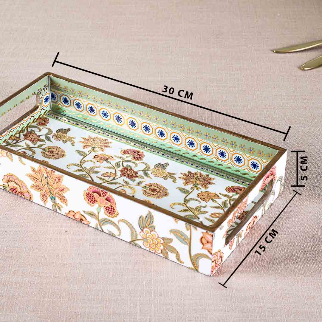 Rectangle Elephant Design Mdf Tray