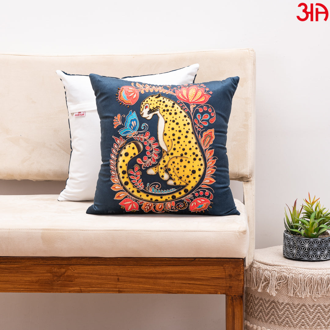 animal print cushion cover front sofa