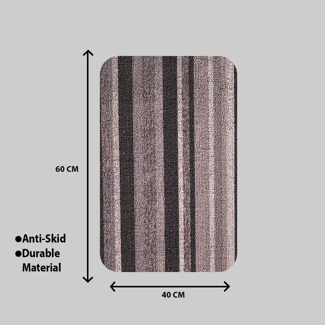 Light Grey Hoopla Stripe Pvc Front Door Mat (40x60) CM