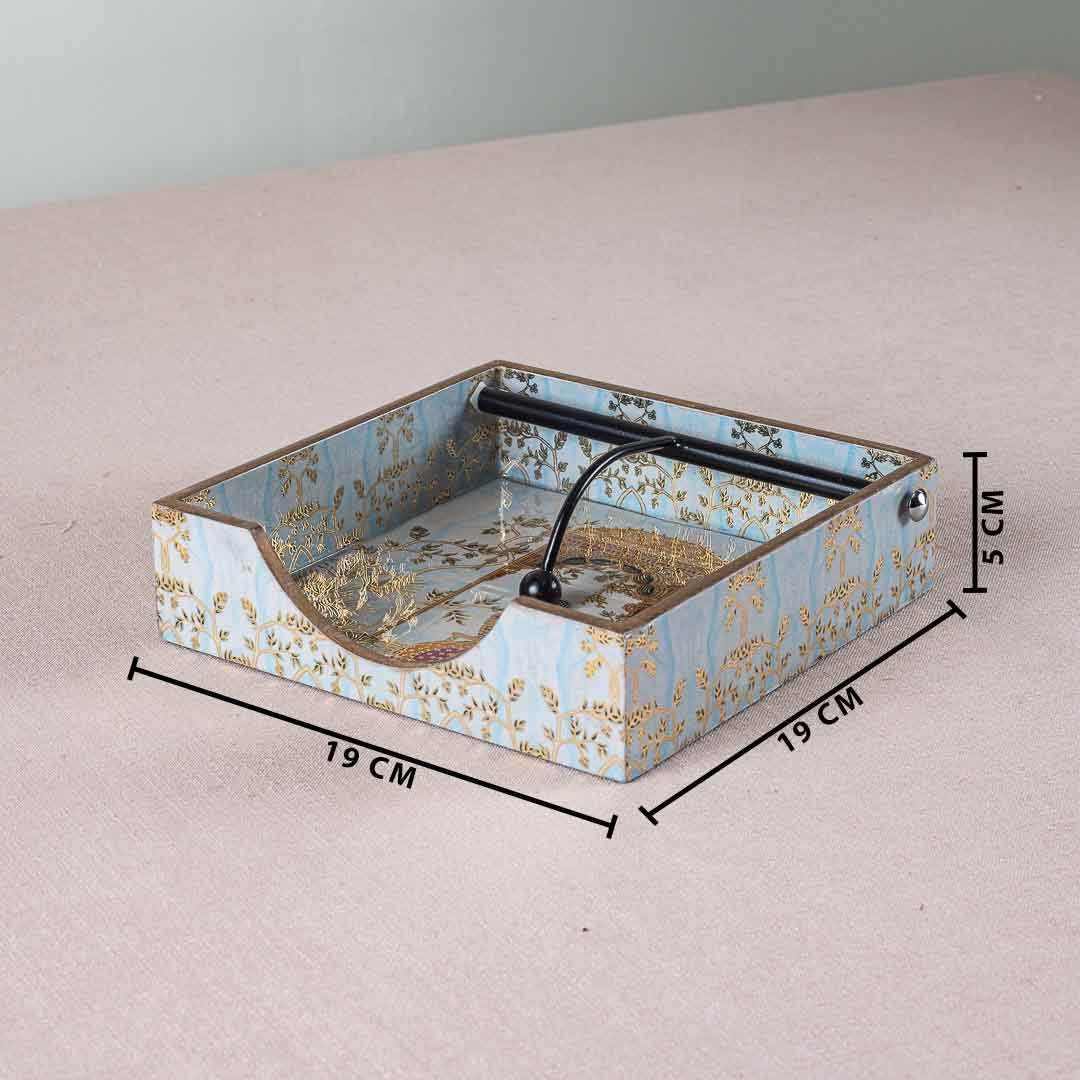 Premium Mughal Square Mdf Tissue Holder Design Two 7.5 IN Square