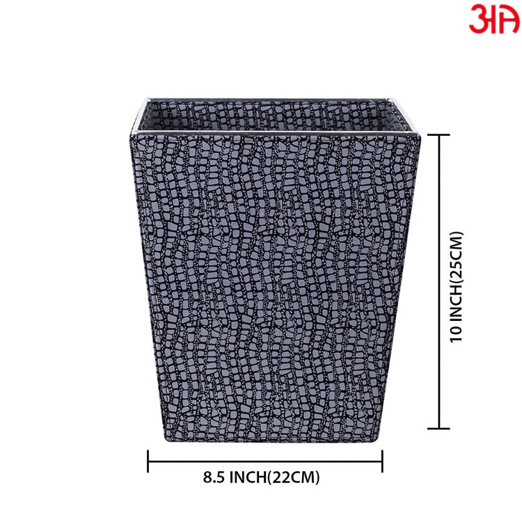 Grey Vegan Leather Dustbin (22x25) CM