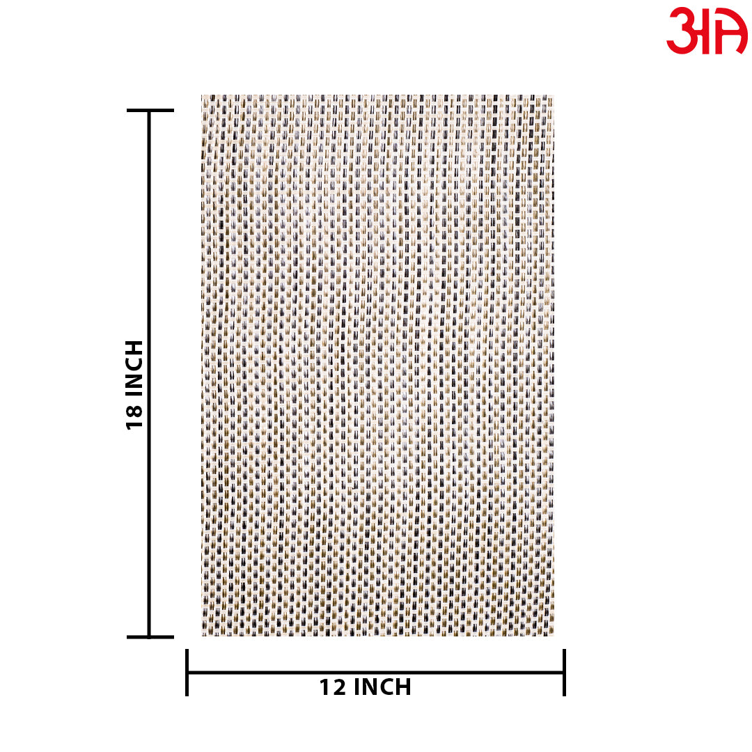 Plain Silver Pvc Table Mat (2Pcs Set) (12x18) Inch