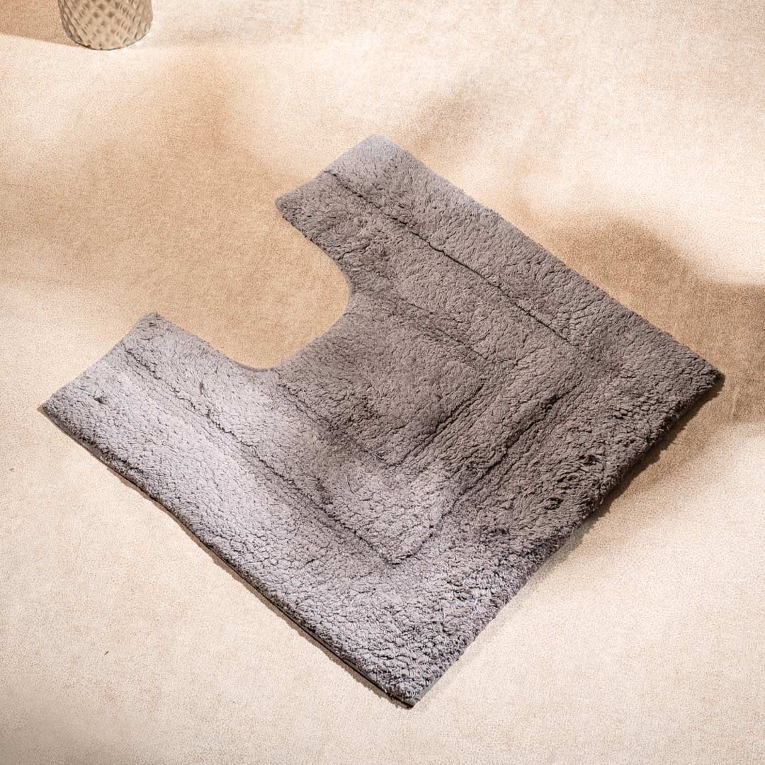 Soft Absorbent U-Shaped Pedestal Bath Mat & Rectangle Bath mat (2pc Set) - Brown