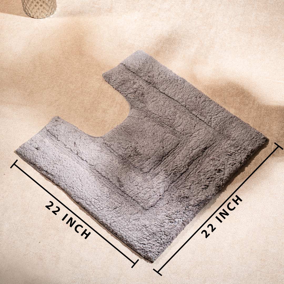 Soft Absorbent U-Shaped Pedestal Bath Mat & Rectangle Bath mat (2pc Set) - Brown