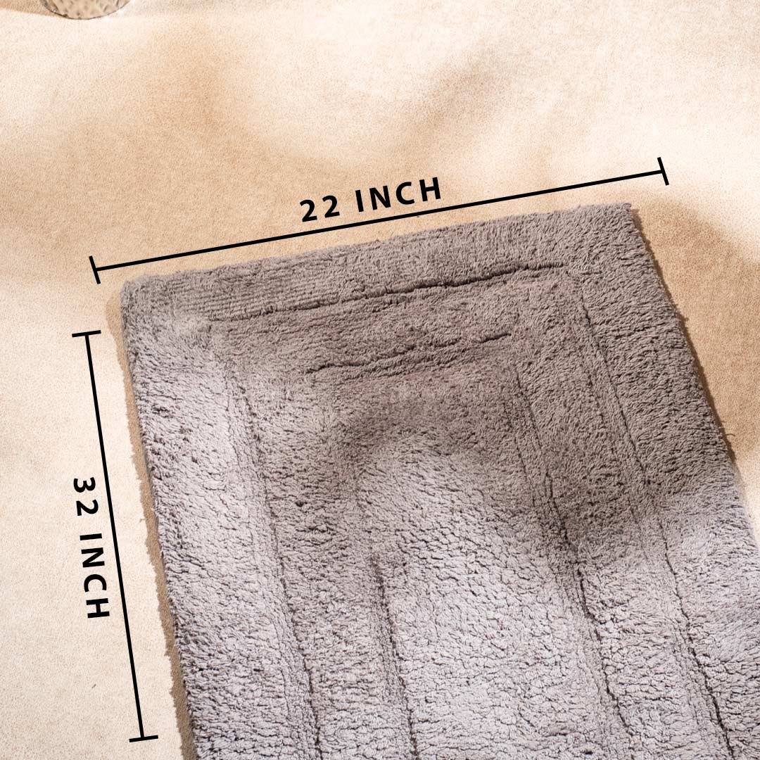 Soft Absorbent U-Shaped Pedestal Bath Mat & Rectangle Bath mat (2pc Set) - Brown