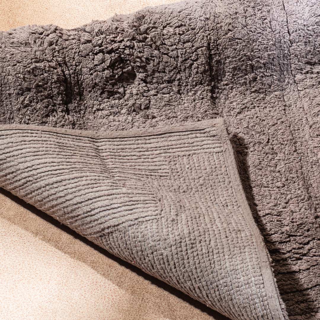 Soft Absorbent U-Shaped Pedestal Bath Mat & Rectangle Bath mat (2pc Set) - Brown