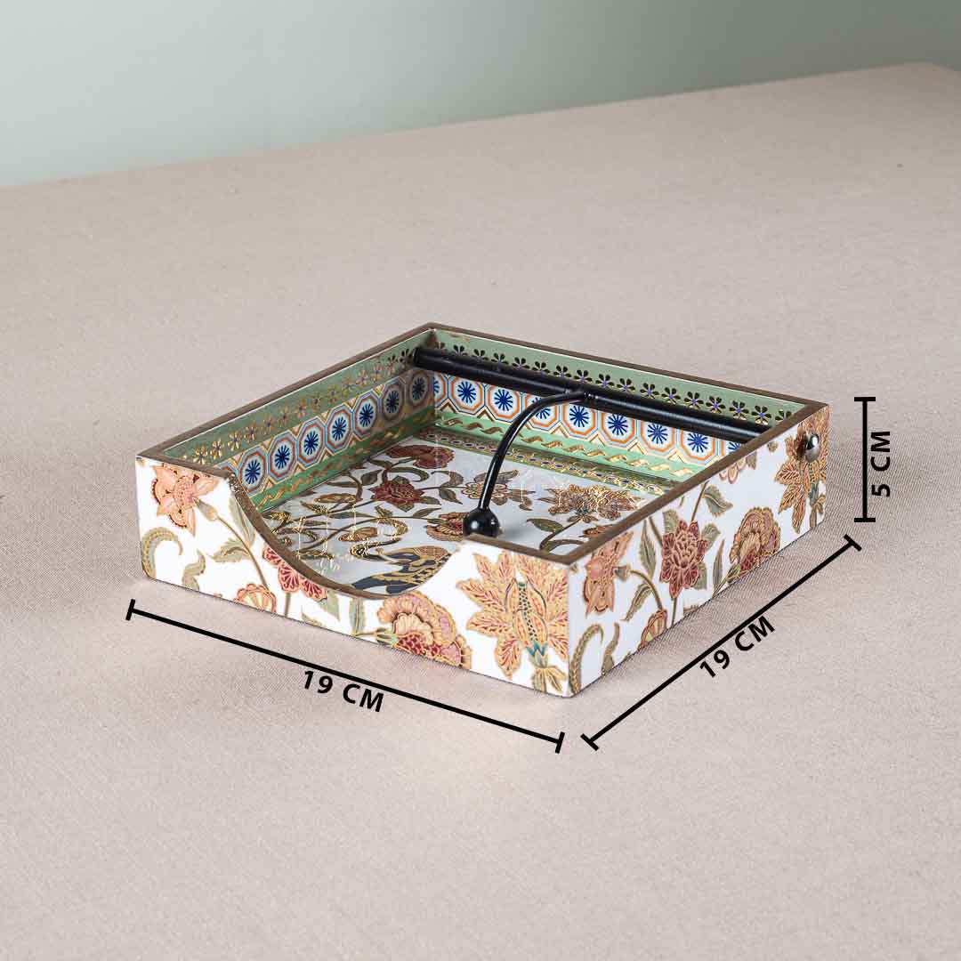 Premium Elephant Square Mdf Tissue Holder Design Three 7.5 IN Square