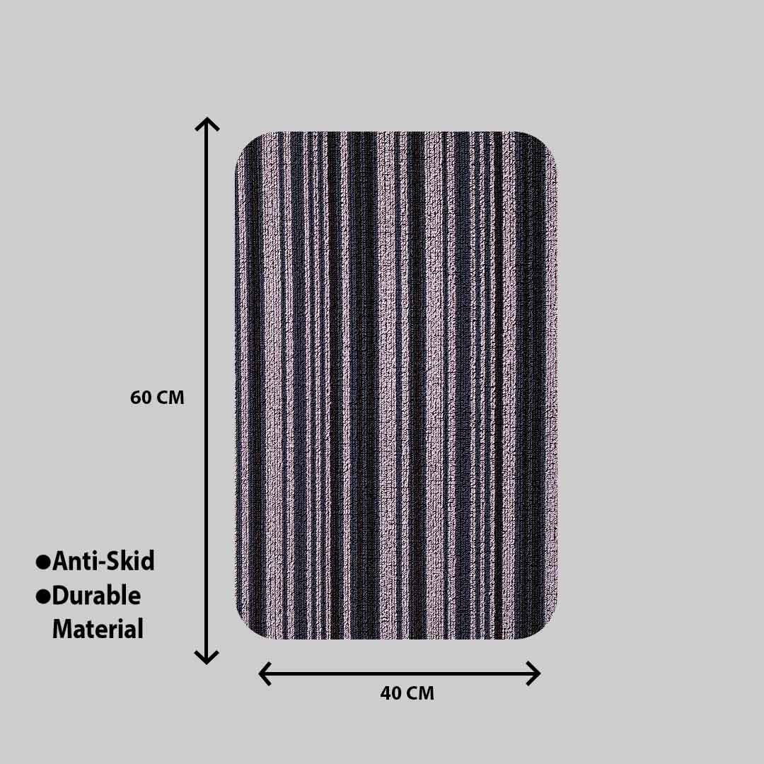 Ruby Grey Stripe Hoopla Stripe Pvc Front Door Mat (40x60) CM