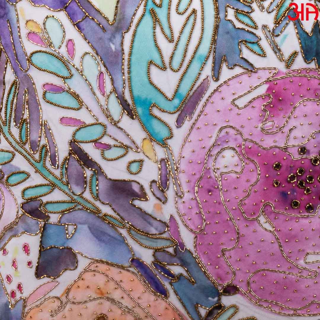 Embroidered Rose Dew Drop Cushion Cover