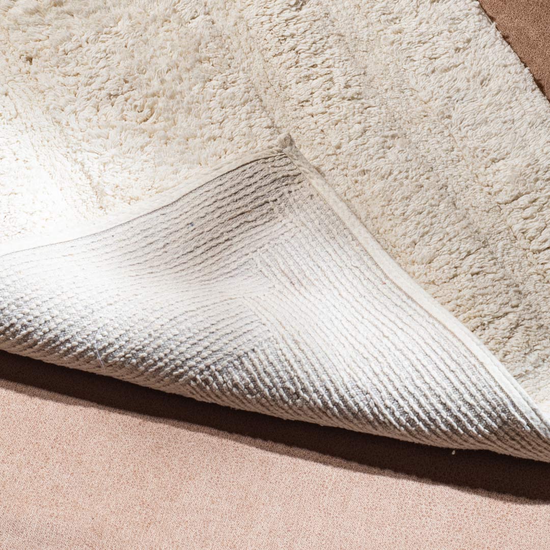 Soft Absorbent U-Shaped Pedestal Bath Mat & Rectangle Bath mat (2pc Set) - OFF-WHITE