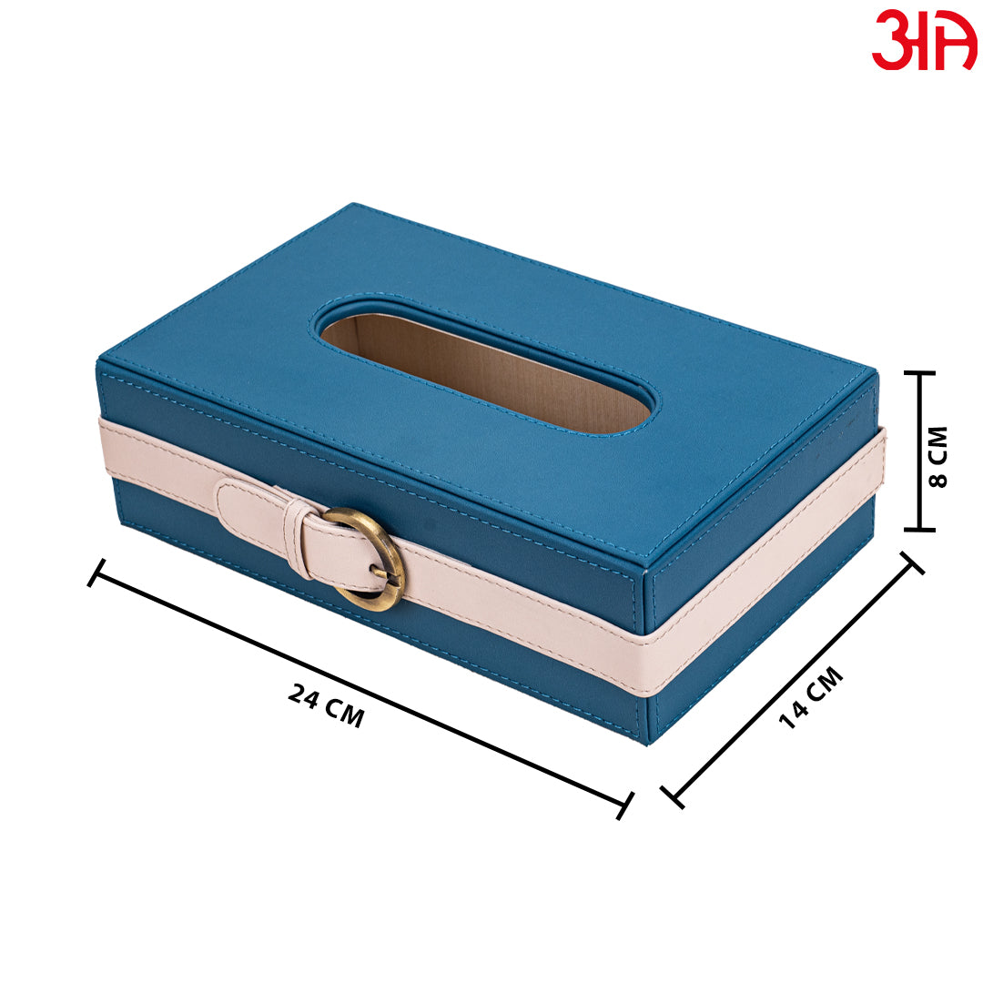 Buckle Design Leather Tissue Box (24x14x8)CM