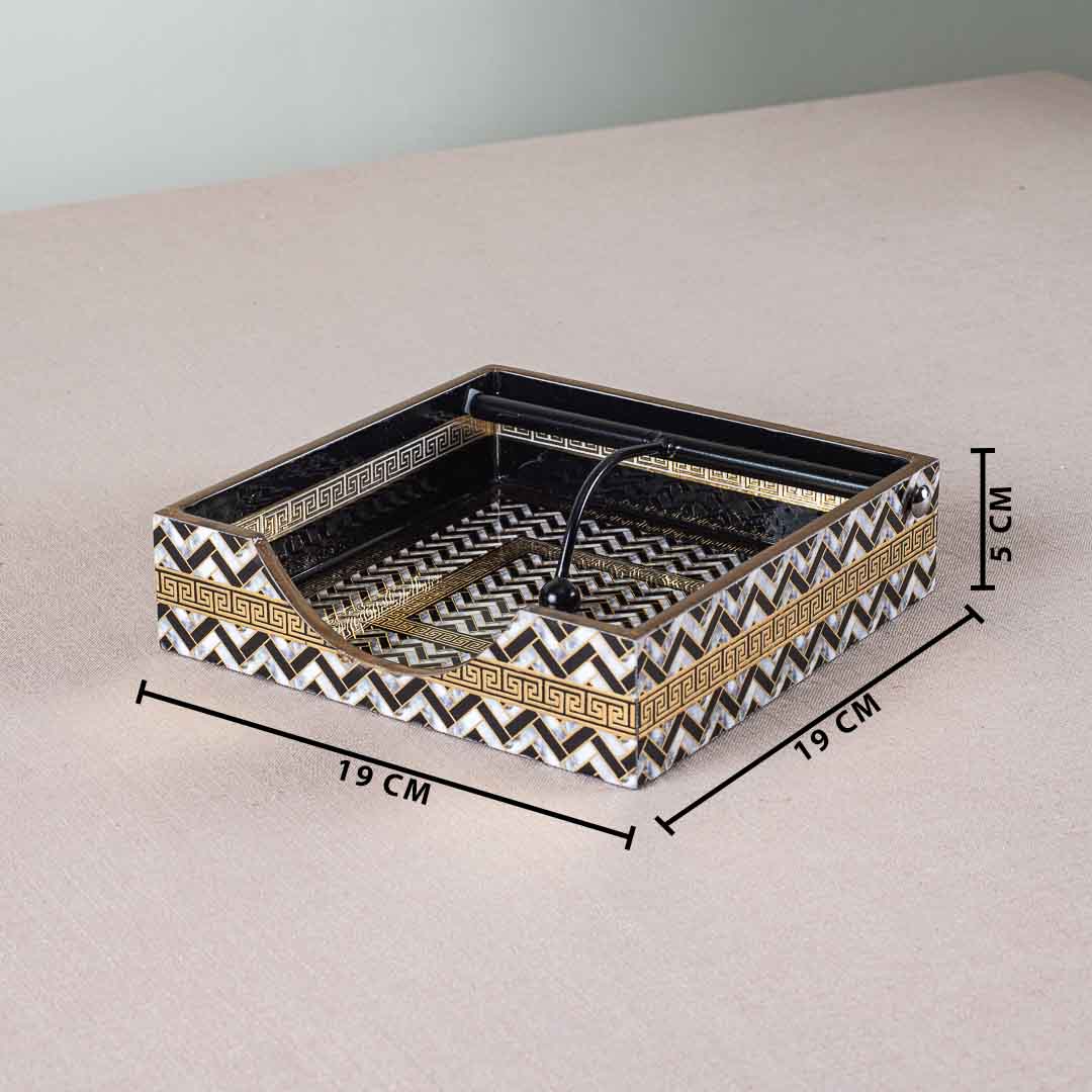 Premium Veda Weave Square Mdf Tissue Holder Design Ten 7.5 IN Square