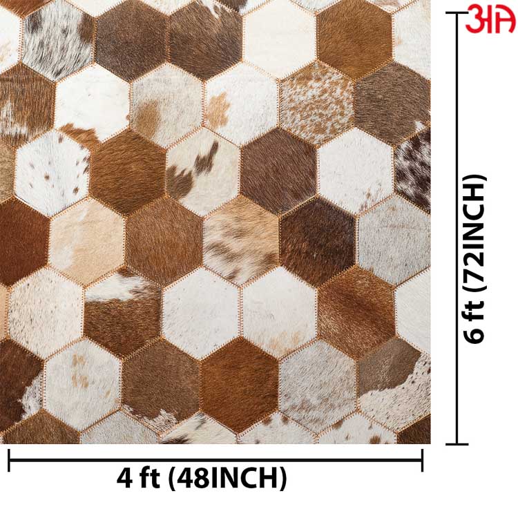 hexagon design leather carpet 4x6 feet2