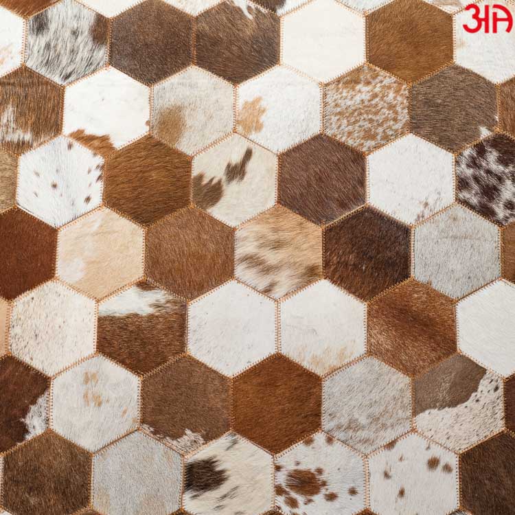 hexagon design leather carpet 4x6 feet3