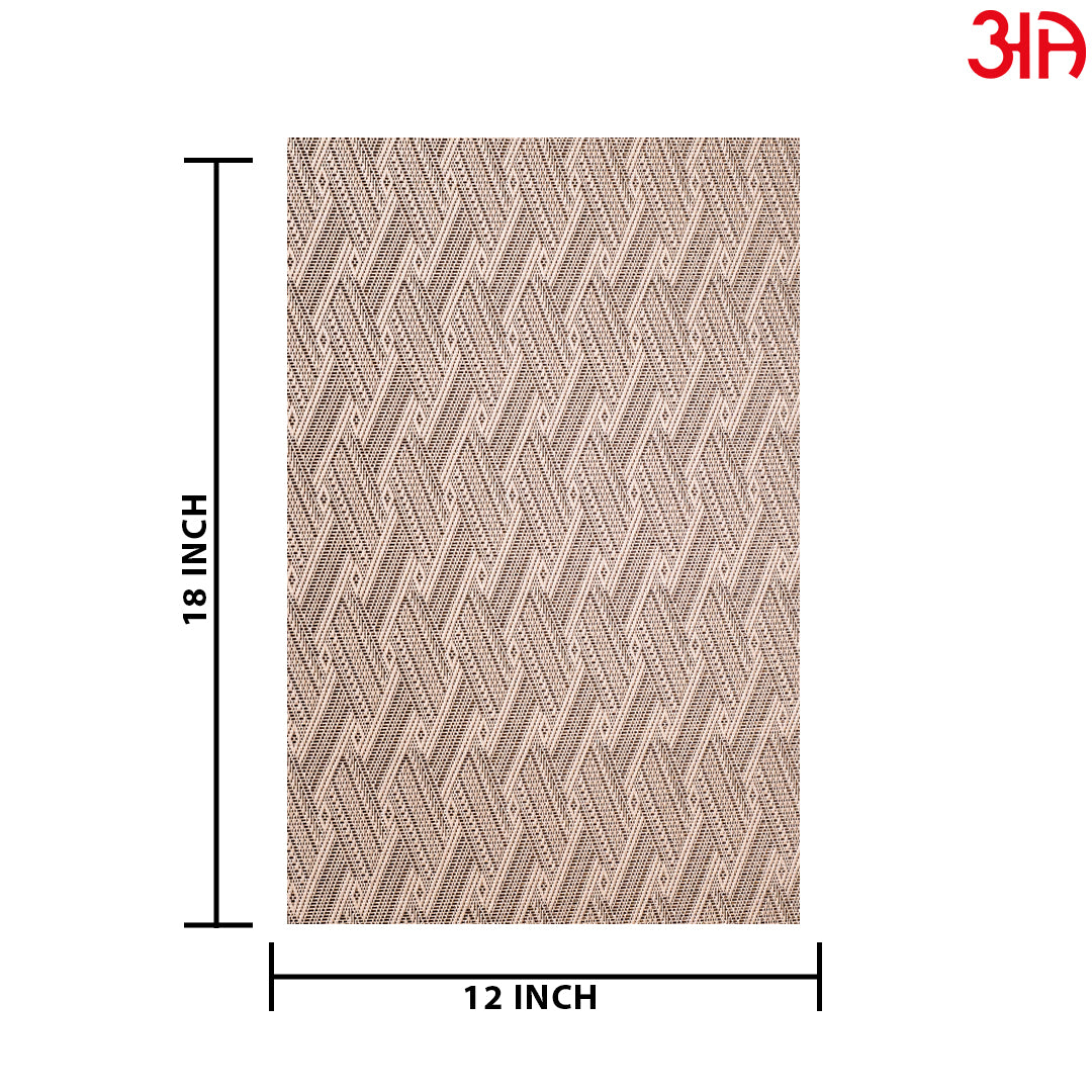 Beige Abstract Design Pvc Table Mat (2Pcs Set) (12x18) Inch