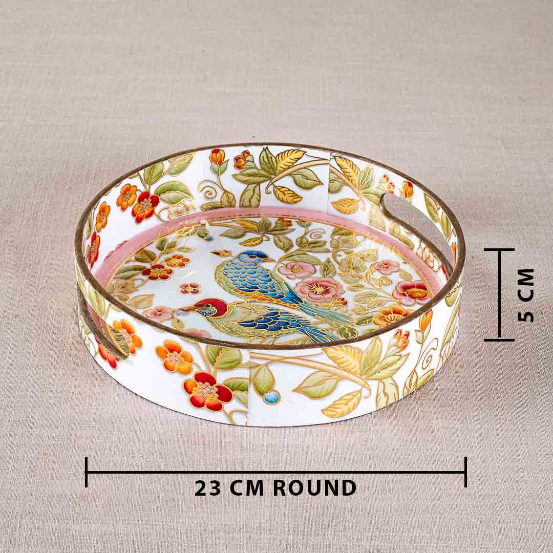 Premium Pair Baird Mdf Round Tray Design Four