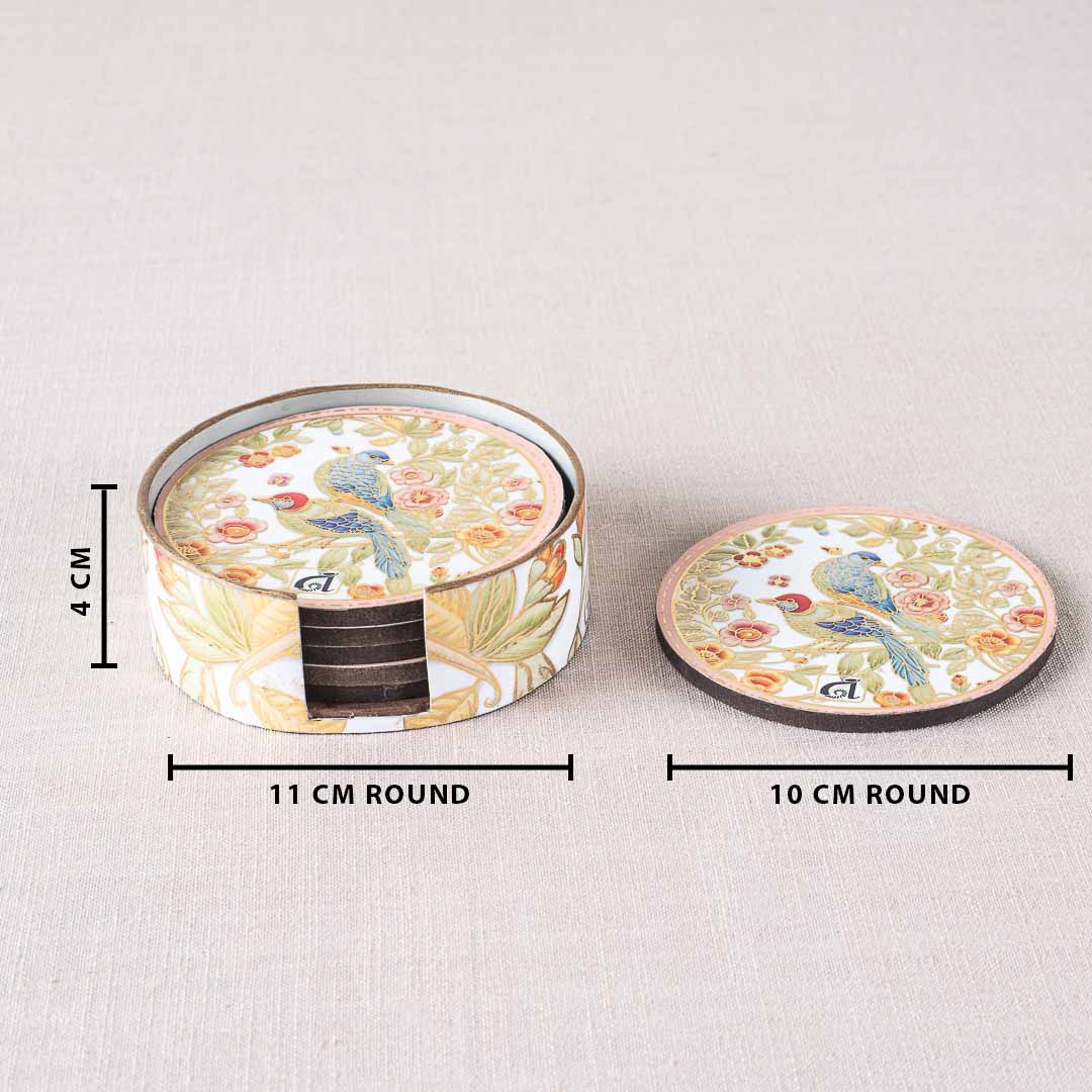 Premium Baird Mdf Printed Coaster (06 Pcs Set) Design Four
