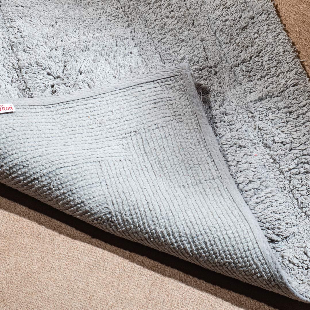 Soft Absorbent U-Shaped Pedestal Bath Mat & Rectangle Bath mat (2pc Set) - LITE GREY