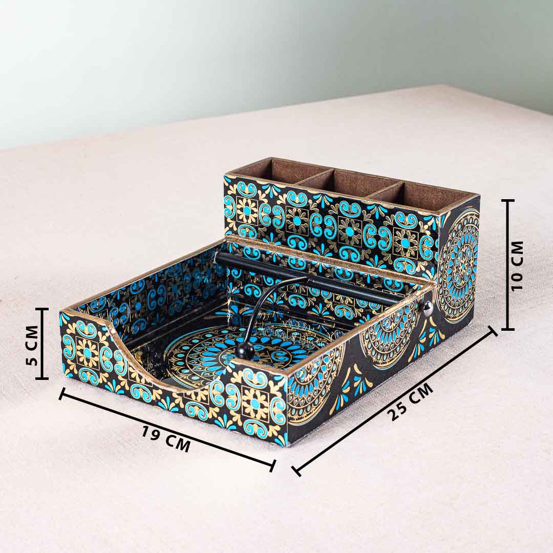 Premium Abstract Mdf Square Tissue+Cutlery Holder Design Five