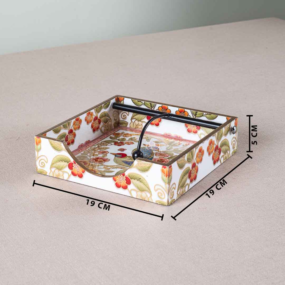 Premium Bird Square Mdf Tissue Holder Design Four 7.5 IN Square