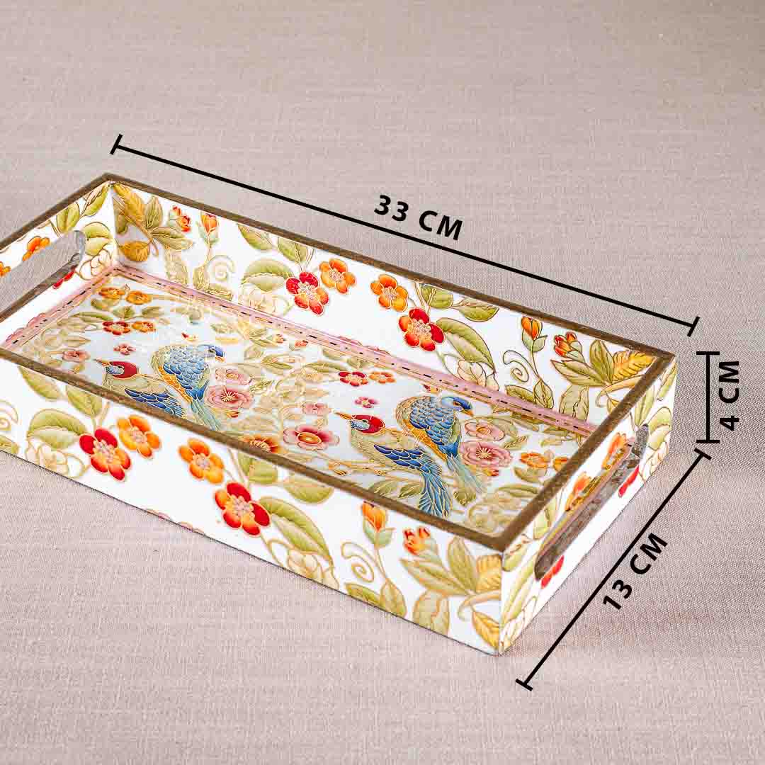 Premium Bird Rectangle Mdf Tray Design Four 13X5X1.5 Inch