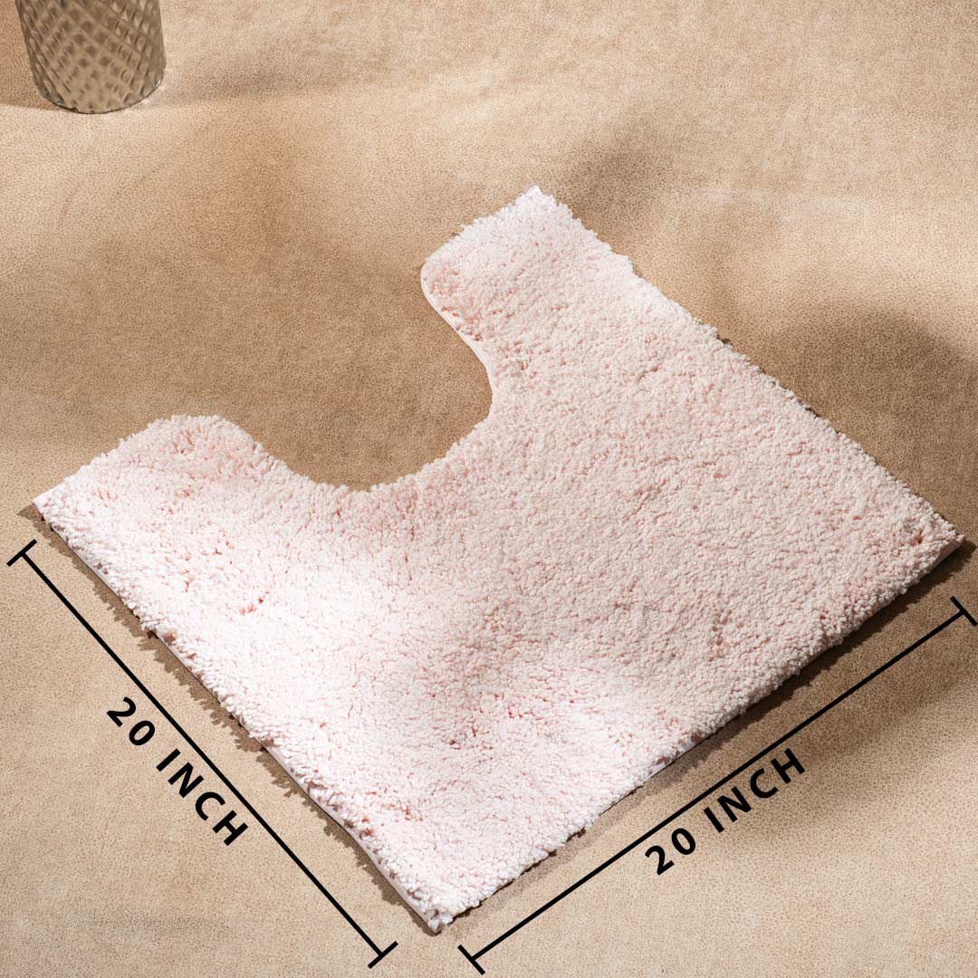 Soft Absorbent U-Shaped Pedestal Bath Mat - Pink
