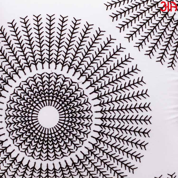 Decorative Printed Cushion Cover – 16 x 16 Inch-White & Black Polyester Velvet Fabric