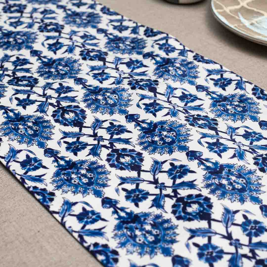 Blue-White Digital Printed Runner