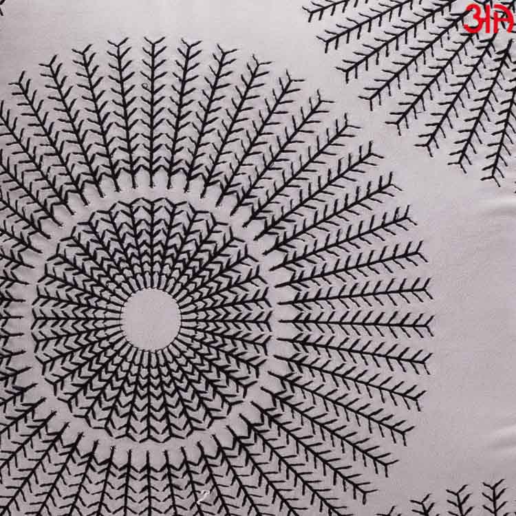 Decorative Printed Cushion Cover – 16 x 16 Inch-Silver & Black Polyester Velvet Fabric