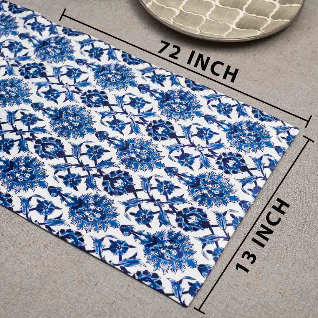 Blue-White Digital Printed Runner