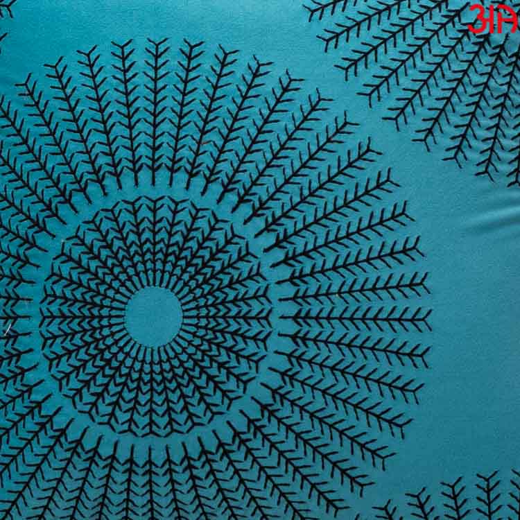 Decorative Printed Cushion Cover – 16 x 16 Inch-Aqua & Black Pattern Design