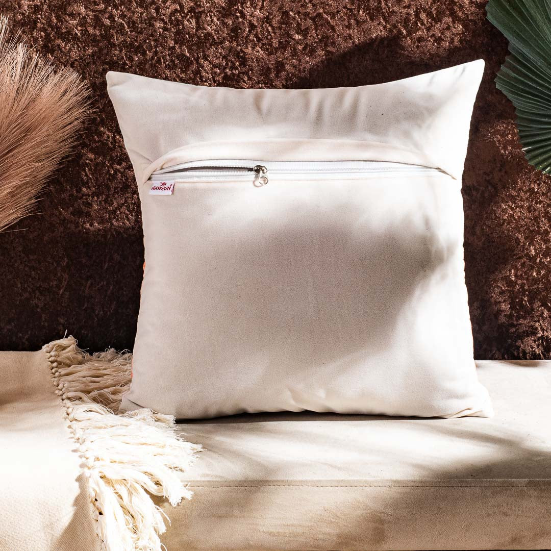 Botanical Bird Embroidered Cushion Cover – Luxury Home Décor