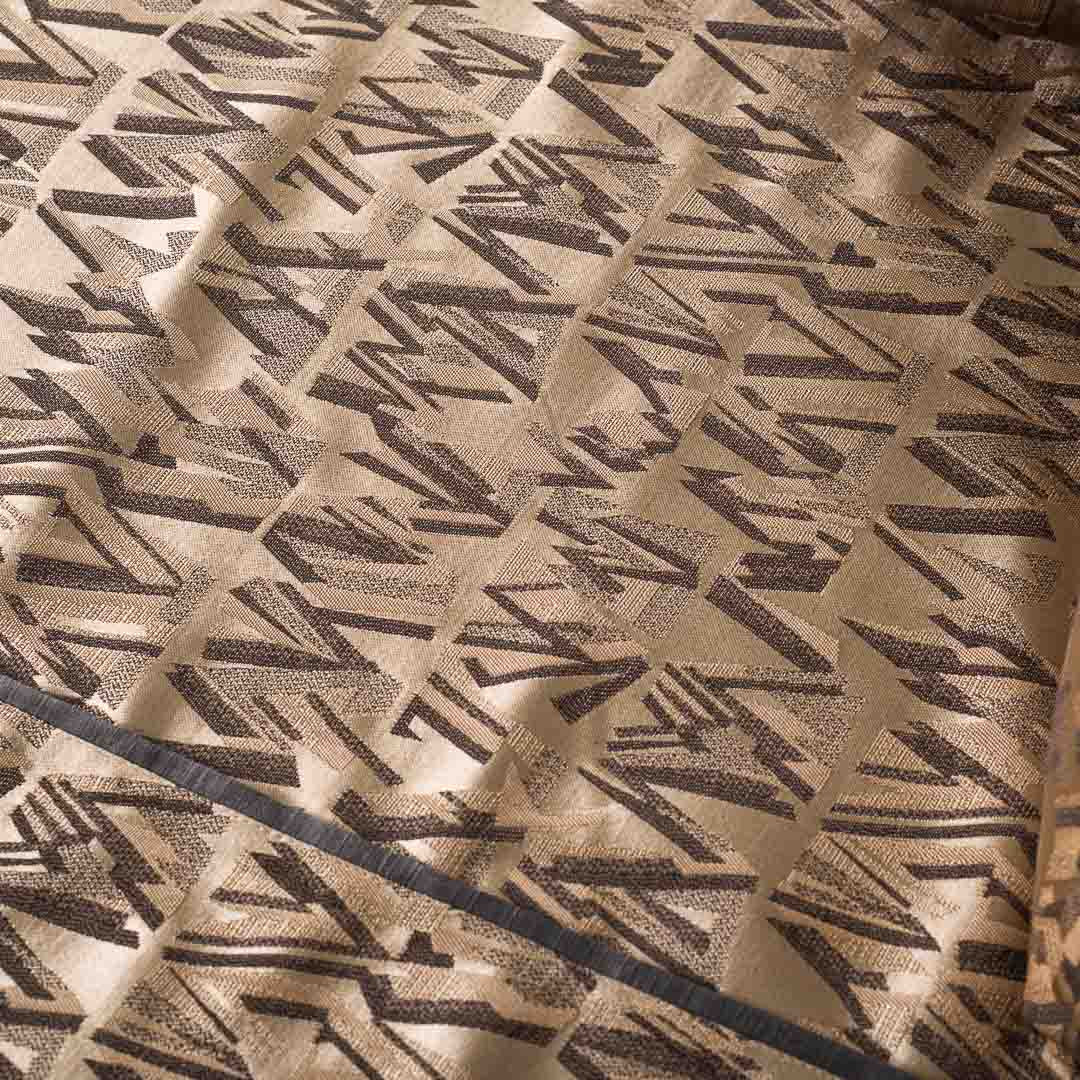 Premium Brown Scribble Design Bedcover Set