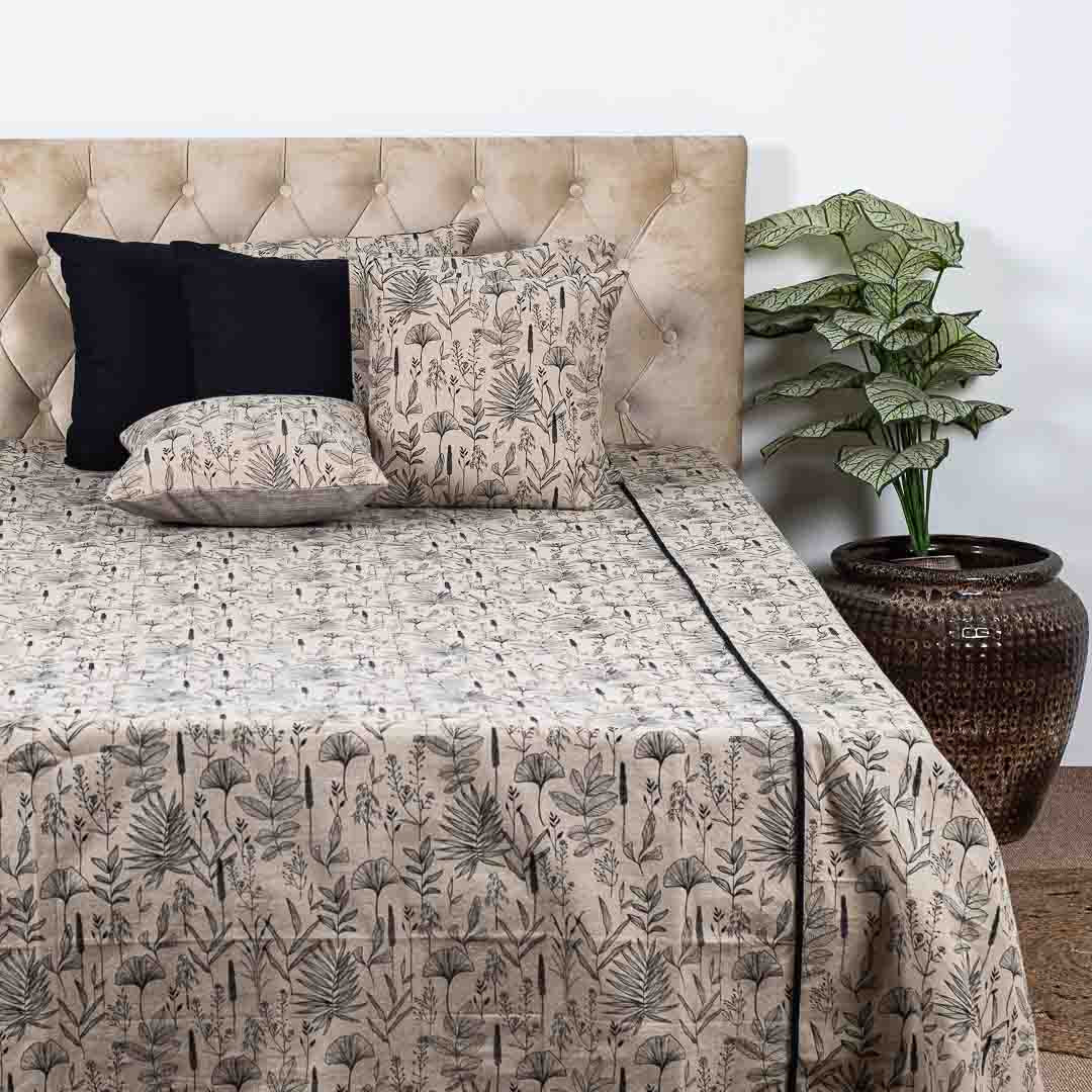 Grey Premium Cotton Jacquard Exp Bedcover Set (1+2+2)